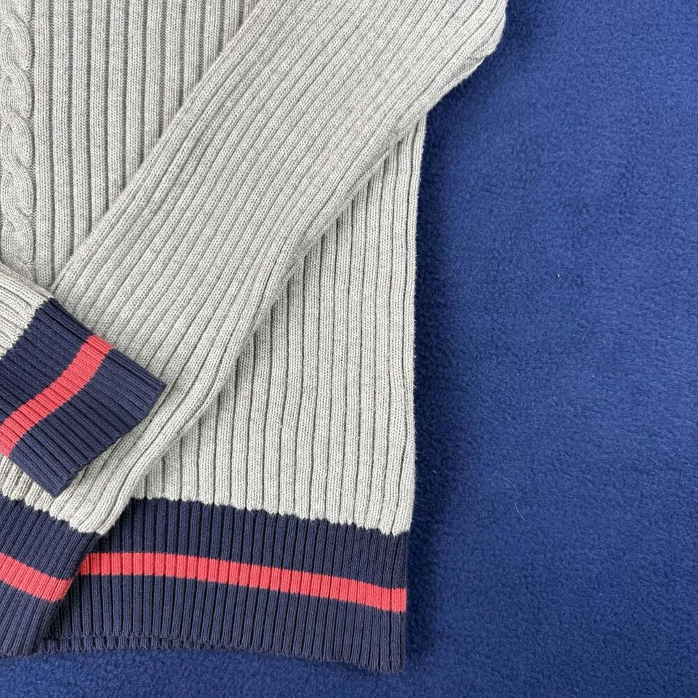 Brooks Brothers 346 Supima Cotton Sweater Mens M Gray V-Neck Stripe Ivy Preppy - Picture 8 of 8